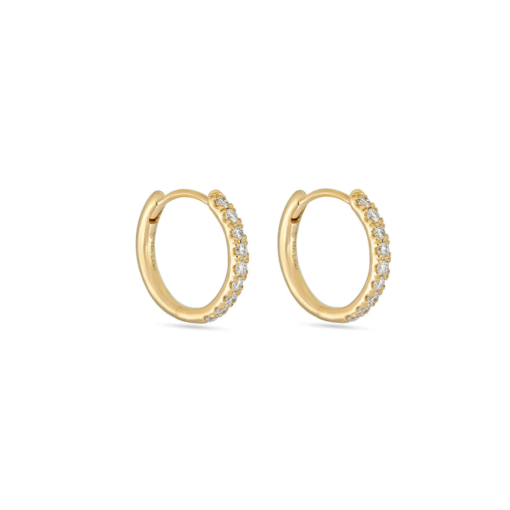 Lab Grown Diamond Huggie Earrings – 14K Yellow Gold