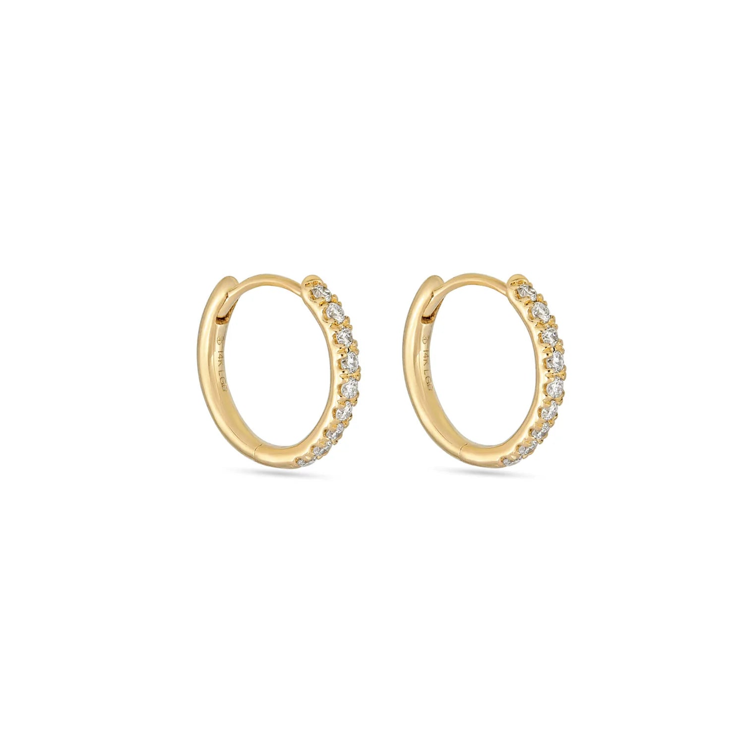 Lab Grown Diamond Huggie Earrings – 14K Yellow Gold