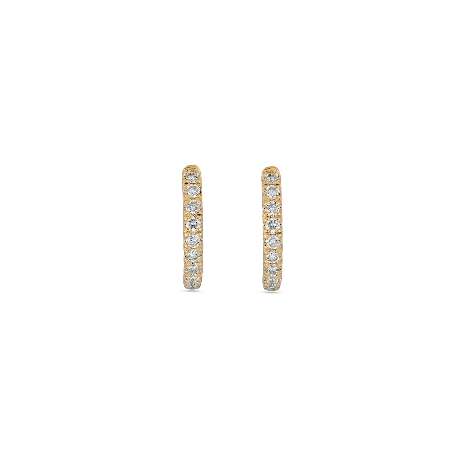 Lab Grown Diamond Huggie Earrings – 14K Yellow Gold