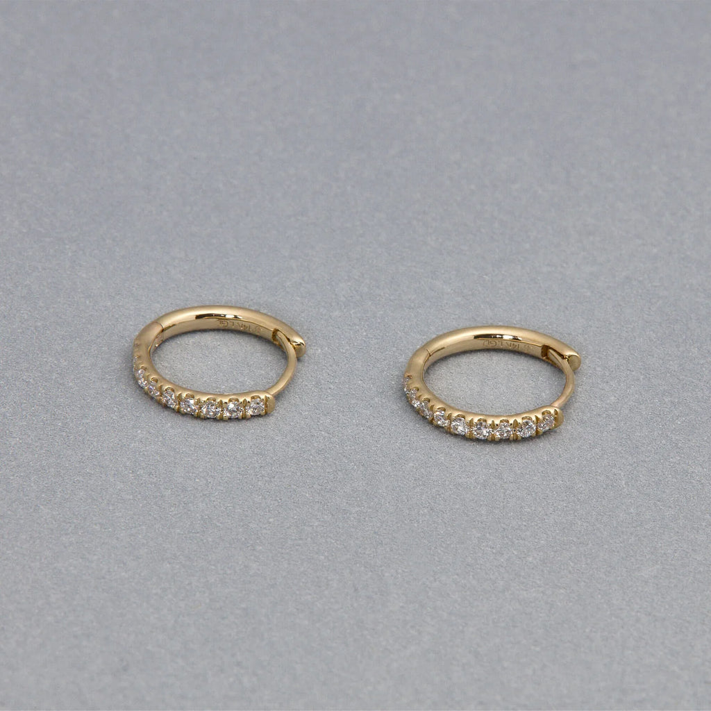 Lab Grown Diamond Huggie Earrings – 14K Yellow Gold
