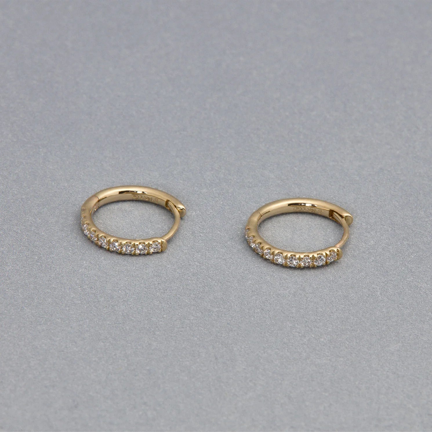 Lab Grown Diamond Huggie Earrings – 14K Yellow Gold