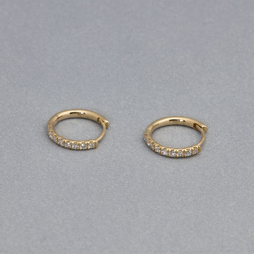 Lab Grown Diamond Huggie Earrings – 14K Yellow Gold